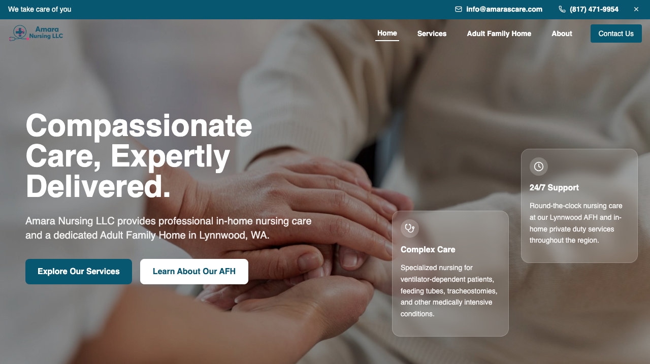 Amara Nursing LLC Website
